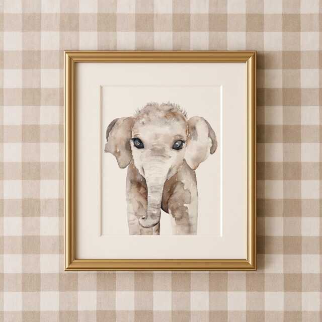 Watercolor Savanna Animal Print Elegant Nursery Wall Art - image 1