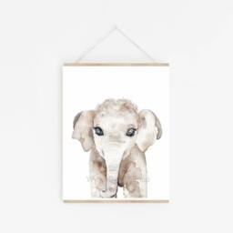 Watercolor Savanna Animal Print Elegant Nursery Wall Art - thumbnail 4