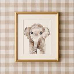 Watercolor Savanna Animal Print Elegant Nursery Wall Art - thumbnail 1