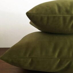Deep Wasabi Green Velvet Suede Decorative Throw Pillow Cover/Case Cushion 20x20 - thumbnail 2