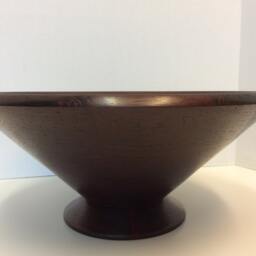 Large Segmented Wood Bowl Made From Segmented Wenge & Padauk Staves - thumbnail 3
