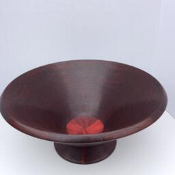 Large Segmented Wood Bowl Made From Segmented Wenge & Padauk Staves - thumbnail 2