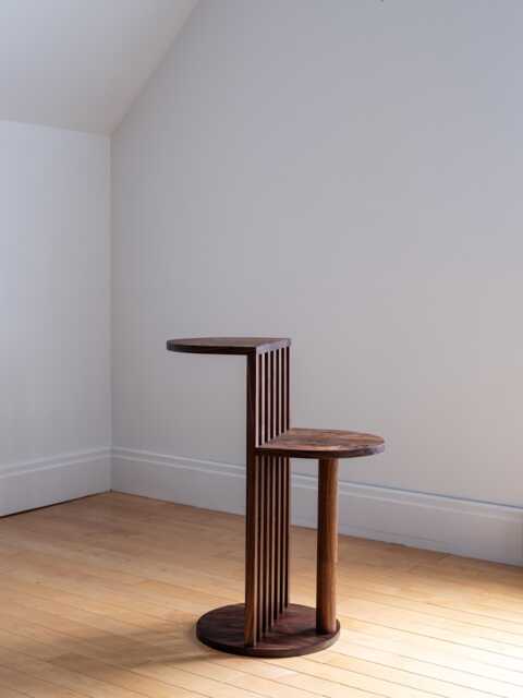 Handcrafted Japandi Side Table Mid-Century Modern Black Walnut Nightstand - image 1