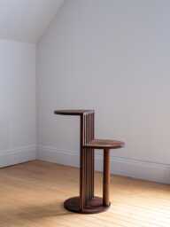 Handcrafted Japandi Side Table Mid-Century Modern Black Walnut Nightstand
