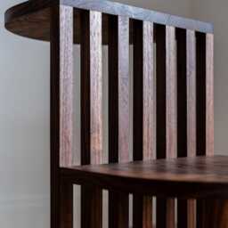 Handcrafted Japandi Side Table Mid-Century Modern Black Walnut Nightstand - thumbnail 3
