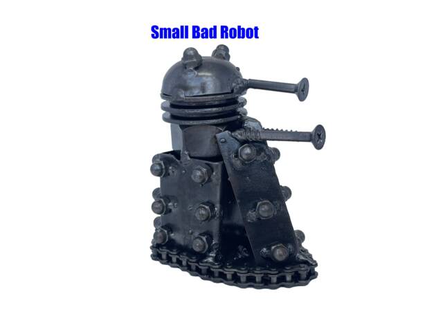 Dalek Inspired Sculpture. 4 Inches Tall. 100% Handmade. All Recycled Parts. Best Gift For People Who Love Sci-Fi Movie - image 1