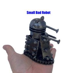Dalek Inspired Sculpture. 4 Inches Tall. 100% Handmade. All Recycled Parts. Best Gift For People Who Love Sci-Fi Movie - thumbnail 4