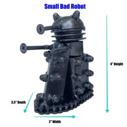 Dalek Inspired Sculpture. 4 Inches Tall. 100% Handmade. All Recycled Parts. Best Gift For People Who Love Sci-Fi Movie - thumbnail 3