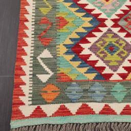 Classic Kilim Rug, Handwoven Artisan Afghan Turkish Aztec Sheep Wool Rug 183x125 cm - thumbnail 2