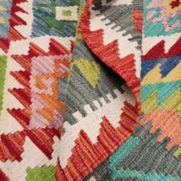 Classic Kilim Rug, Handwoven Artisan Afghan Turkish Aztec Sheep Wool Rug 183x125 cm - thumbnail 3
