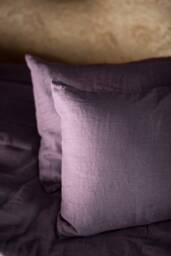 Aubergine Linen Pillow Case Made Of Softened Linen in Standard, Queen & King