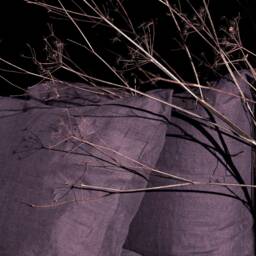 Aubergine Linen Pillow Case Made Of Softened Linen in Standard, Queen & King - thumbnail 4