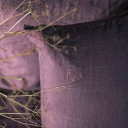 Aubergine Linen Pillow Case Made Of Softened Linen in Standard, Queen & King - thumbnail 2