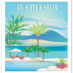 St. Kitts & Nevis Artwork, Vertical Skyline Print, Poster, Art Gift, Travel Gift - Style E8-O-Stk - thumbnail 3