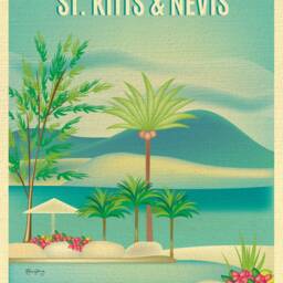 St. Kitts & Nevis Artwork, Vertical Skyline Print, Poster, Art Gift, Travel Gift - Style E8-O-Stk - thumbnail 2