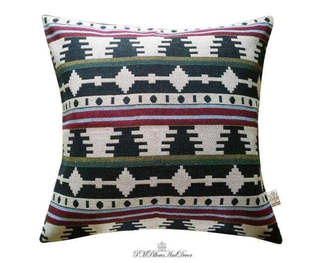 Textured Pillow Cover Kilim Style Ethnic Cushion Case Wooven Throw Accent Decorative Tribal Boho Aztec Geometric Native - image 1