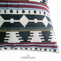 Textured Pillow Cover Kilim Style Ethnic Cushion Case Wooven Throw Accent Decorative Tribal Boho Aztec Geometric Native - thumbnail 3