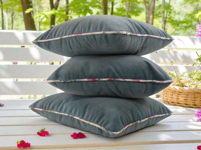 Airforce Blue Velvet Scatter Cushion Cover - image 1