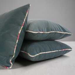 Airforce Blue Velvet Scatter Cushion Cover - thumbnail 4