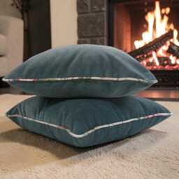 Airforce Blue Velvet Scatter Cushion Cover - thumbnail 2