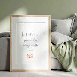 Be Kind Whenever Possible Print - Dalai Lama Quote Inspirational Wall Art Mindful Home Decor Lotus Flower Illustration Gift Unframed - thumbnail 4