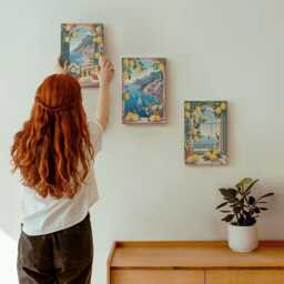 Canvas Wall Art Set Of 3 - Sea View Window With Italian Lemons, Blue Canvas, Landscapes Hanging Piece - thumbnail 3