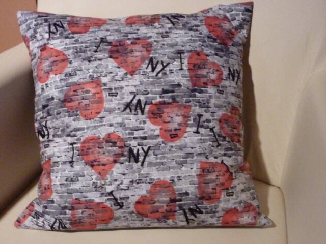 New York Cushion Cover The Wall 40 X cm New York - I Love Ny Cotton Fabric - image 1