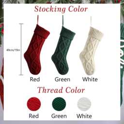 Personalized Knitted Christmas Stocking, Holiday Decor Gift - thumbnail 4