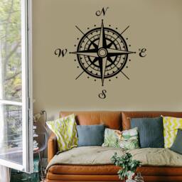 Wall Vinyl Decal Compass Nautical Marine Science Traveling Cool Abstract Modern Home Decor - #1118De - thumbnail 2