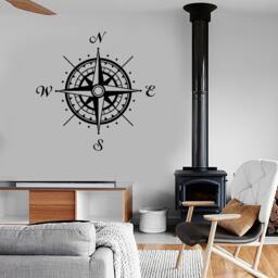 Wall Vinyl Decal Compass Nautical Marine Science Traveling Cool Abstract Modern Home Decor - #1118De - thumbnail 3