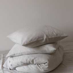 Creamy White Linen Bedding Set Baltic Duvet Cover & Pillowcases - thumbnail 4