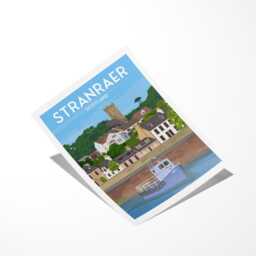 stranraer Scotland Travel Poster Coastal Wall Art - thumbnail 3