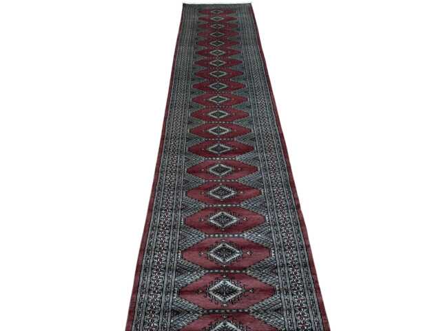 2.6x12 Pink Color Bokhara Rug - Runner Hallway Luxury Bukhara Fine Quality Woolen Afghan - image 1