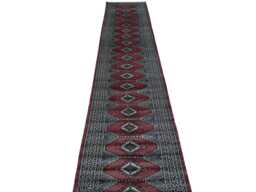 2.6x12 Pink Color Bokhara Rug - Runner Hallway Luxury Bukhara Fine Quality Woolen Afghan - thumbnail 1