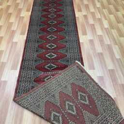 2.6x12 Pink Color Bokhara Rug - Runner Hallway Luxury Bukhara Fine Quality Woolen Afghan - thumbnail 4