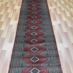 2.6x12 Pink Color Bokhara Rug - Runner Hallway Luxury Bukhara Fine Quality Woolen Afghan - thumbnail 3