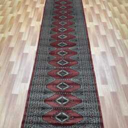 2.6x12 Pink Color Bokhara Rug - Runner Hallway Luxury Bukhara Fine Quality Woolen Afghan - thumbnail 2