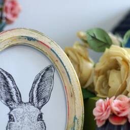 "Oval Photo Frame, Oval Picture Handcrafted Wooden Frame For Wall, Home Decor Vanity ""Rainbow" - thumbnail 3