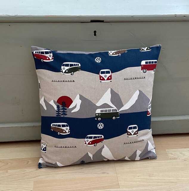 Camper Van Linen Cushion Cover Nautical Coastal Throw Pillow - image 1