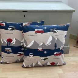 Camper Van Linen Cushion Cover Nautical Coastal Throw Pillow - thumbnail 2