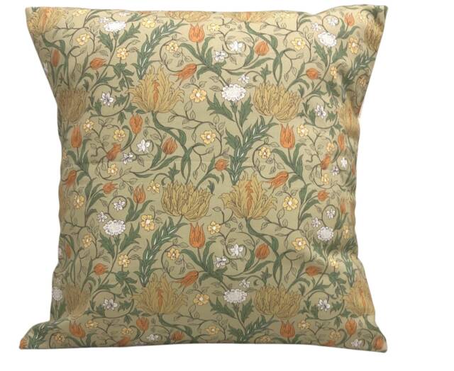 William Morris Green Floral Cushion Cover - Arts & Crafts Style 16 - image 1