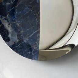 Handcrafted Marble Pattern Concave Mirror Space Age Decor - thumbnail 2