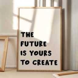 The Future Is Yours To Create Quote Art Canvas Poster, Trendy Wall Art, Inspirational Aesthetic Decor, Retro Home Printed Gift - thumbnail 1