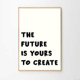 The Future Is Yours To Create Quote Art Canvas Poster, Trendy Wall Art, Inspirational Aesthetic Decor, Retro Home Printed Gift - thumbnail 2