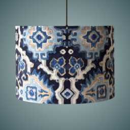 Luxury Linwood Velvet Kami Indigo Drum Lampshade - thumbnail 3