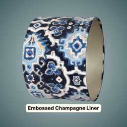 Luxury Linwood Velvet Kami Indigo Drum Lampshade - thumbnail 2