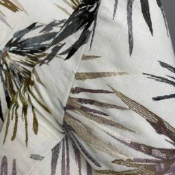 Aucuba Cushion Cover - Harlequin Designer Fabric Heather Slate Embroidered Leaves Linen Blend Pillow Handmade in UK - thumbnail 4