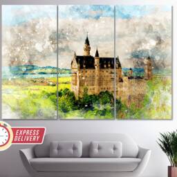 Neuschwanstein Castle in Bavaria Canvas Art, Print, Bavarian Wall Germany Photo, German Gift - thumbnail 3