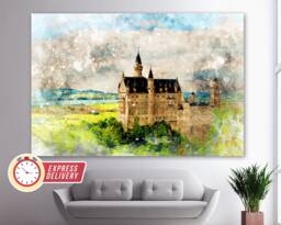 Neuschwanstein Castle in Bavaria Canvas Art, Print, Bavarian Wall Germany Photo, German Gift - thumbnail 1