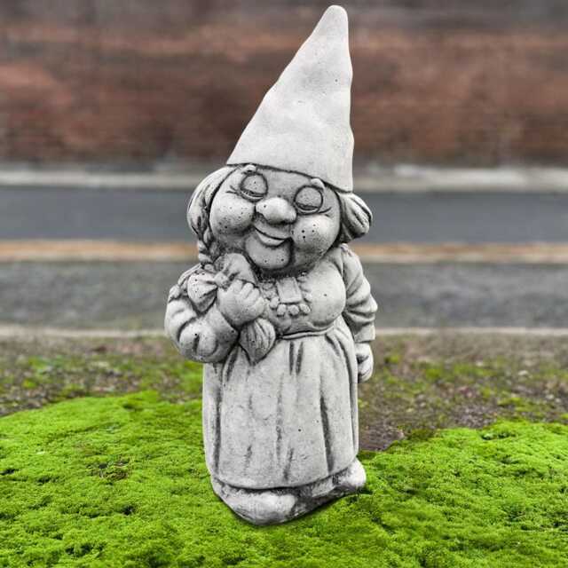 Cute Concrete Gnome Sculpture Garden Pixie Figurine Outdoor Stone Statue Handcrafted Lawn Ornament Cement Art Lover Gift - image 1